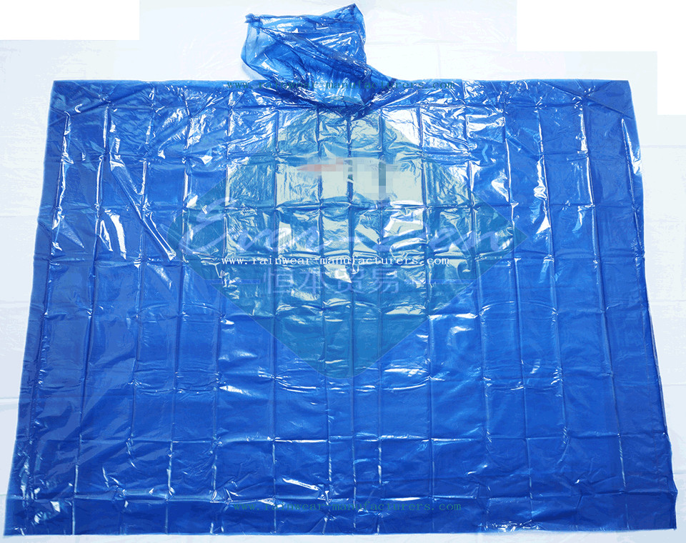 Blue cheap plastic ponchos bulk manufacturer